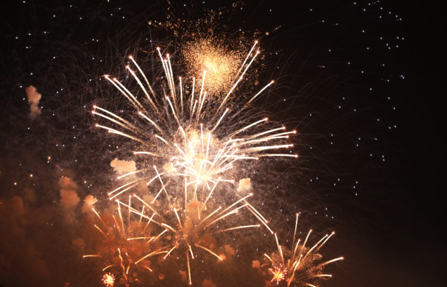 Silvester Feuerwerk Raketen am Neujahr